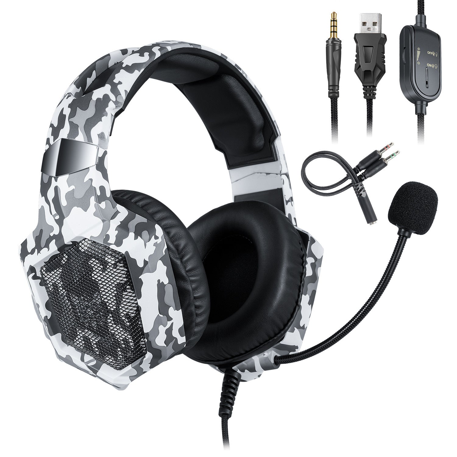 ONIKUMA K8 Wired Gaming Headset with Microphone and Braided Cable
