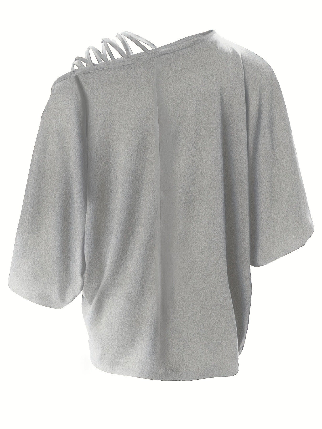 Women's Summer Off-Shoulder Loose Solid Color Top Polyester S-XXL