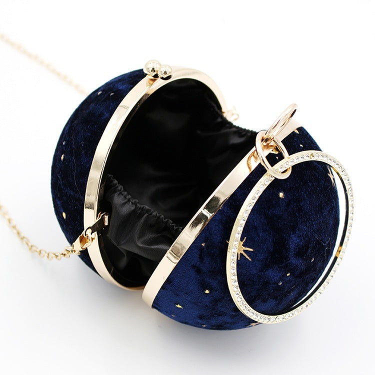 Women's Suede Dinner starry sky Round Bag