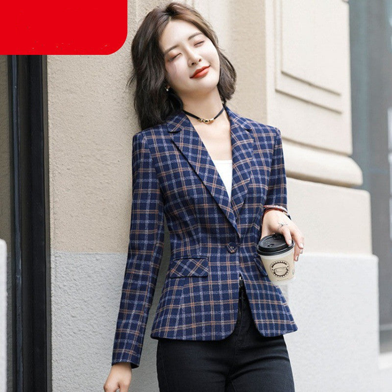 Fashion Casual Lady Small Suit with Slim Fit and Suit Collar