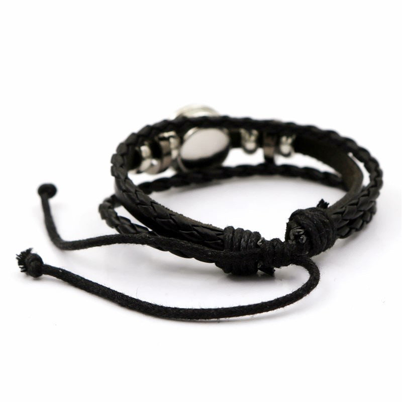 Bracelet en cuir lumineux pour couple amoureux Soleil et Lune