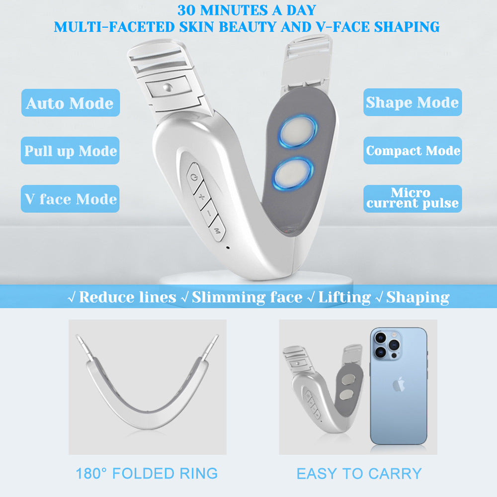 جهاز تدليك الوجه بالاهتزاز على شكل حرف V مع شحن USB