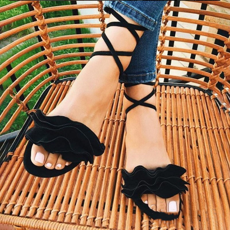 Plus Size Flower Flat Sandals for Women