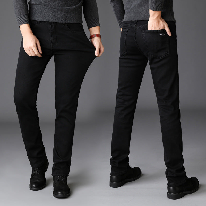 Men's Slim Straight Black Denim Jeans