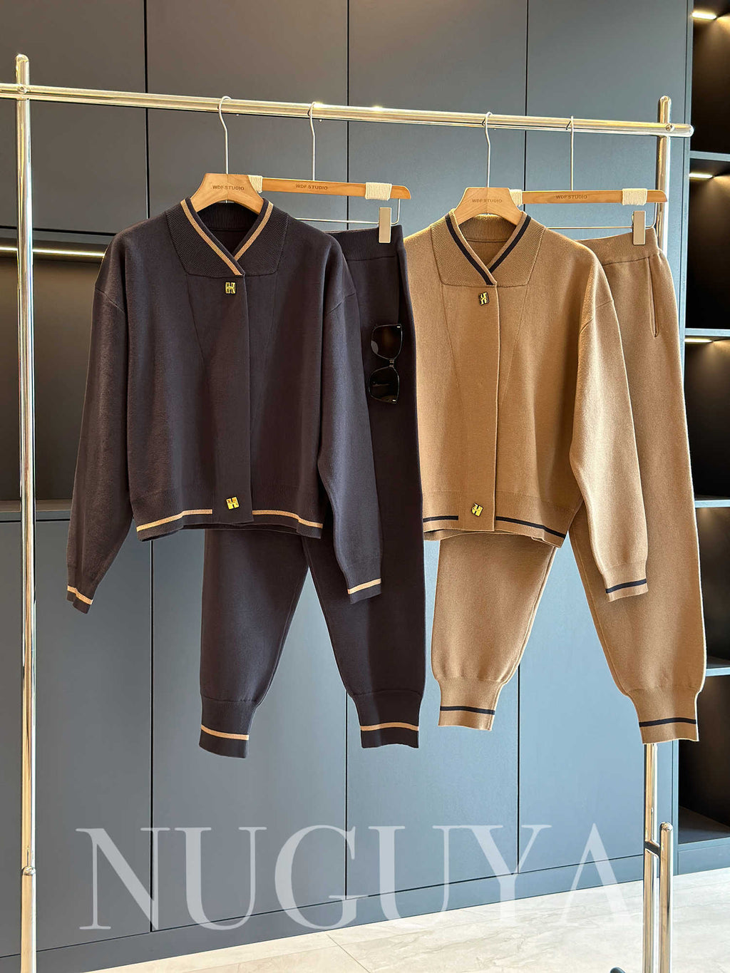 Autumn Winter Stylish Casual Knitting Pullover Suit for Women