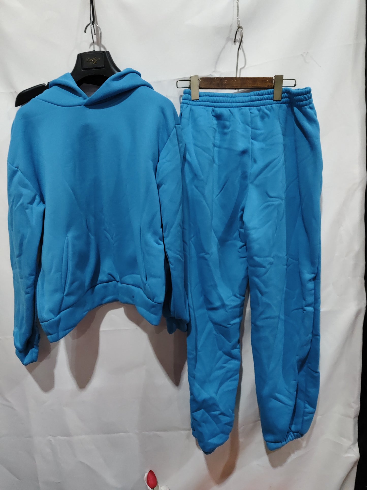 Simple Solid Color Hooded Casual Suit