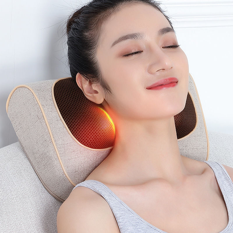 Oreiller de massage cervical multifonctionnel avec infrarouge et 3 vitesses