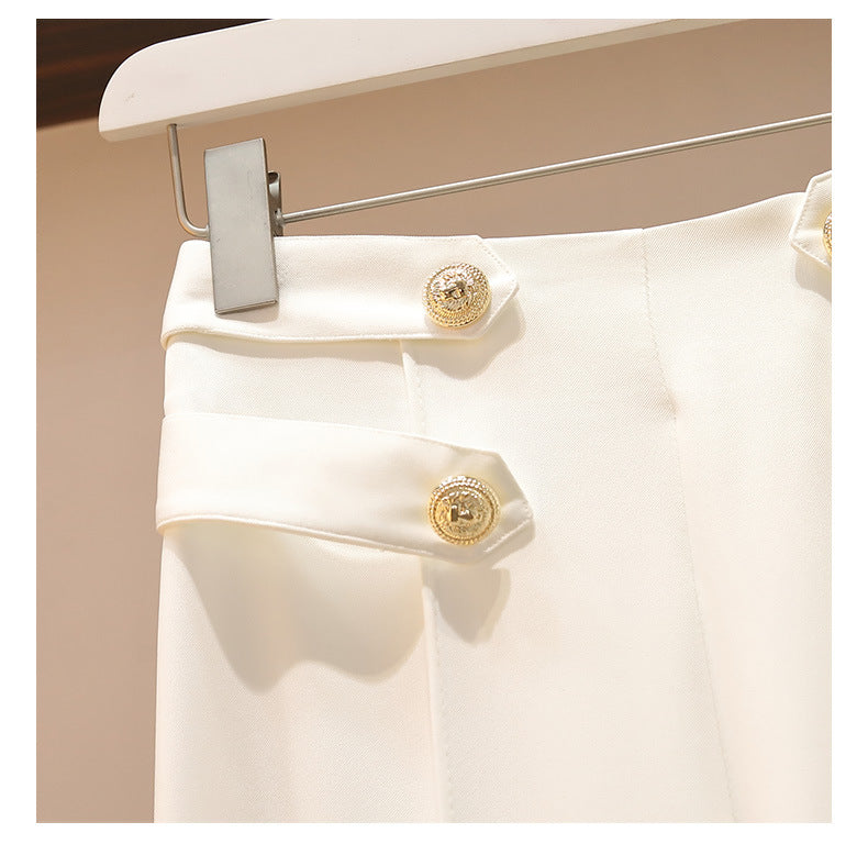 Ensemble féminin haut sans manches à col en V et taille haute