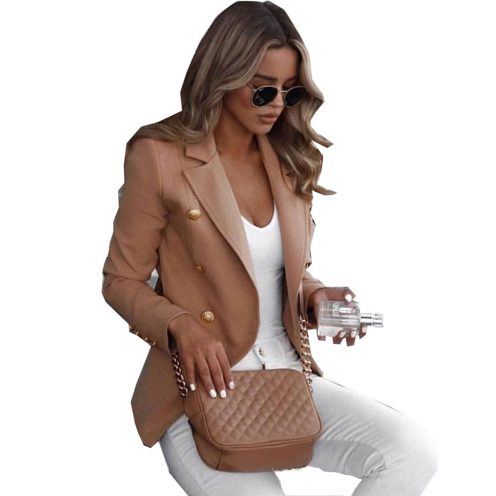 Veste de tailleur féminine unie et cintrée