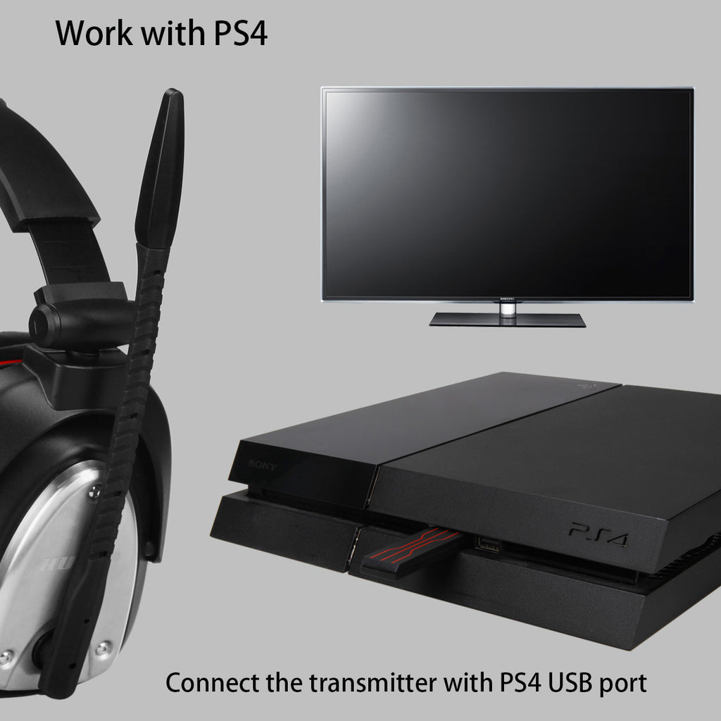 HUHD Wireless Gaming Headset with 2.4G Hi-Fi Sound and 6-Hour Battery