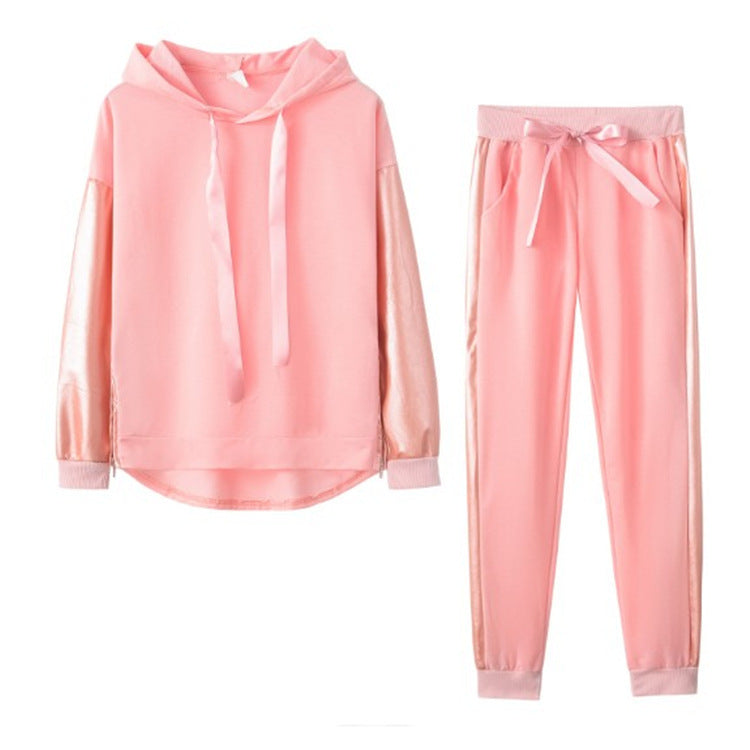 Woven Wide Loose Sweater Suit Loose Hooded Suit