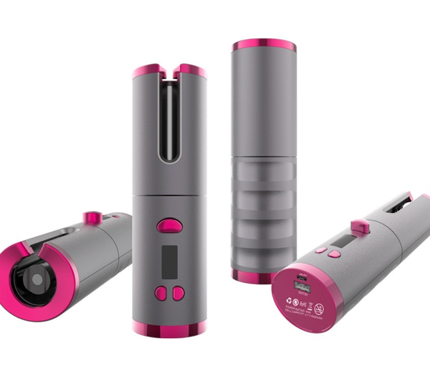 Wireless USB Curling Iron with 6-Speed Temperature & Timer Settings