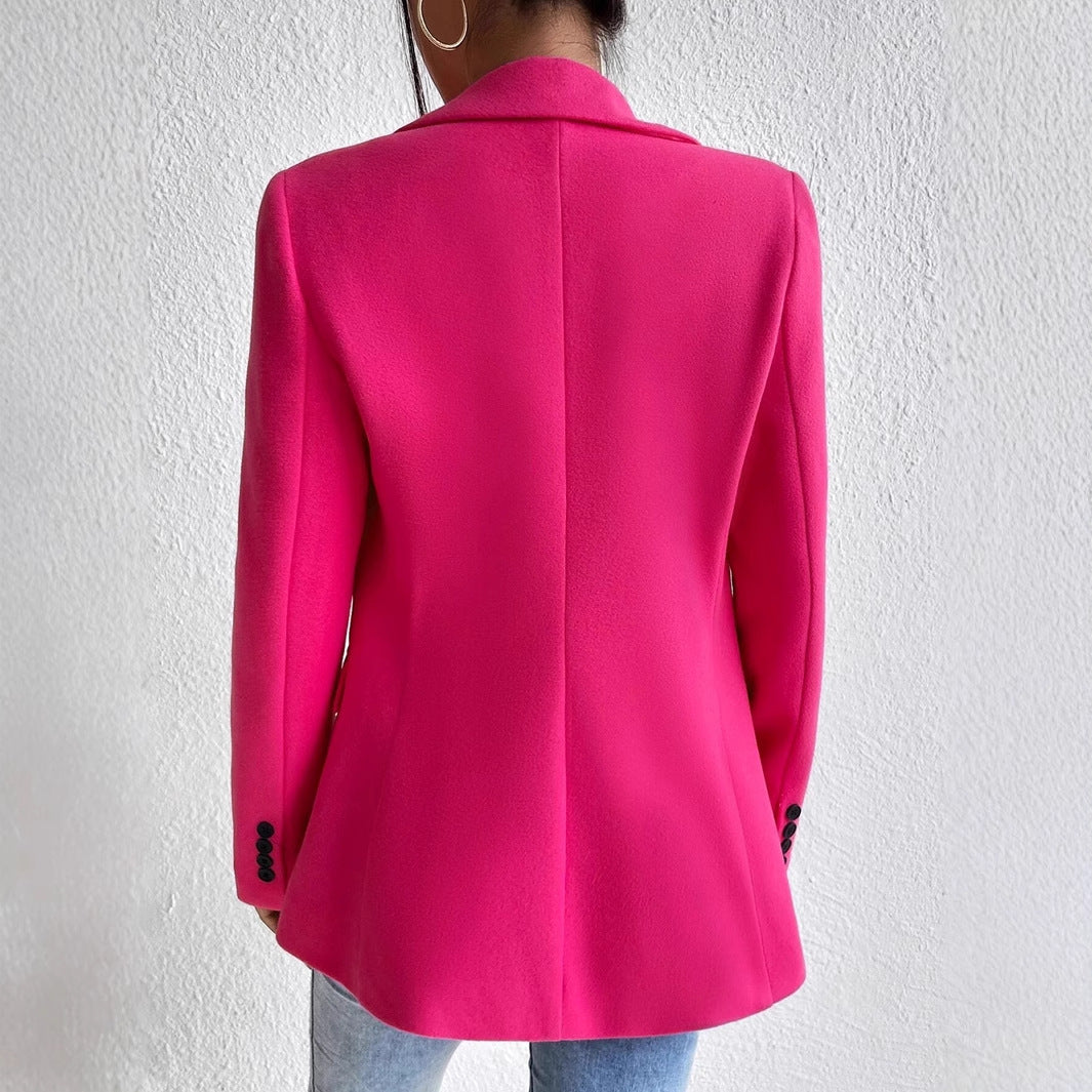 Tailored Wool Suit Jacket For Elegant Women's Commute