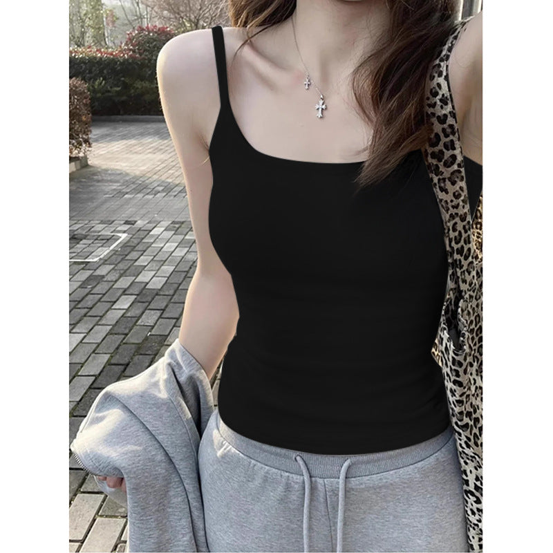 بلوزة نسائية متعددة الاستخدامات بدون أكمام مع وسادات صدر قابلة للفصل وأحزمة قابلة للتعديل