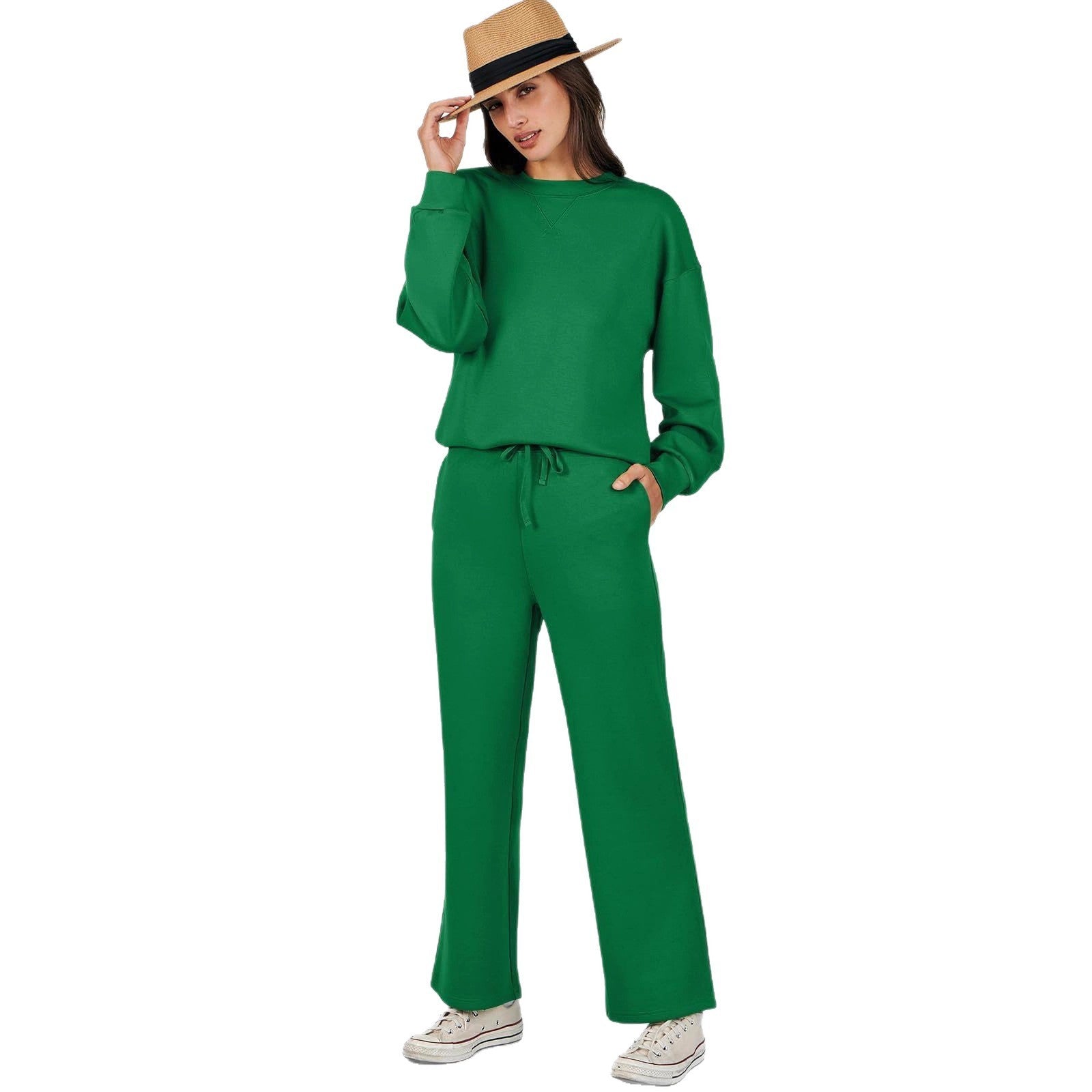 Ensemble de survêtement décontracté en polyester à manches longues pour femme