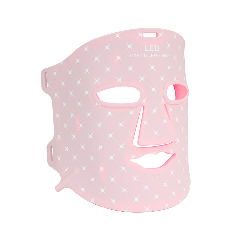Colorful Pink Silicone Photon Skin Rejuvenation Mask for Face & Neck