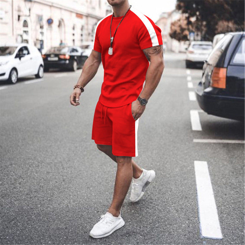 Men's Short Sleeve Athletic Suit with Shorts