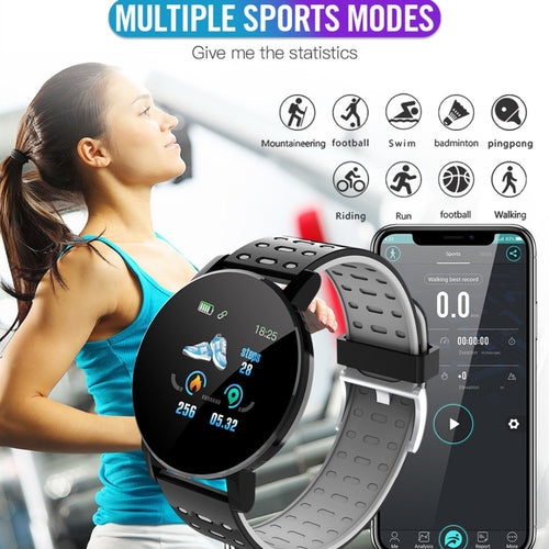 Montre Intelligente Bluetooth Écran LED 1,3 Pouce avec Moniteur de Fréquence Cardiaque et Rappel par Vibration