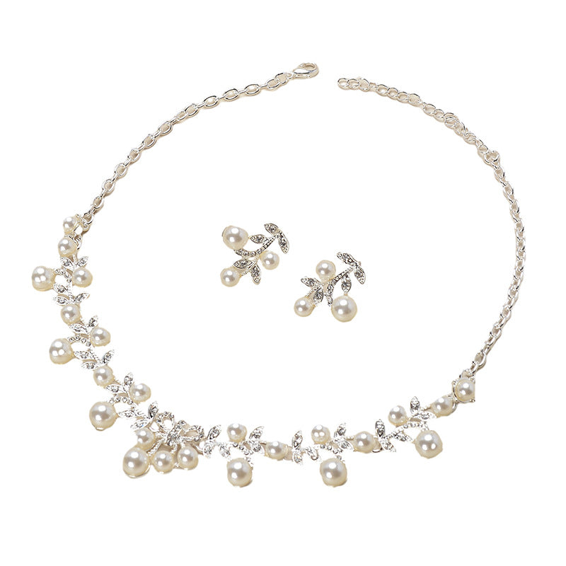Pearl Bohemian Necklace and Earrings Set with Adjustable 36cm Chain