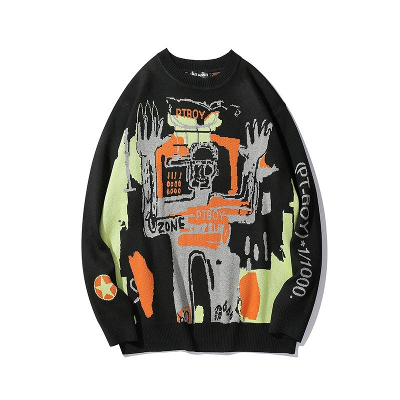 Graffiti Loose Polyester Sweater