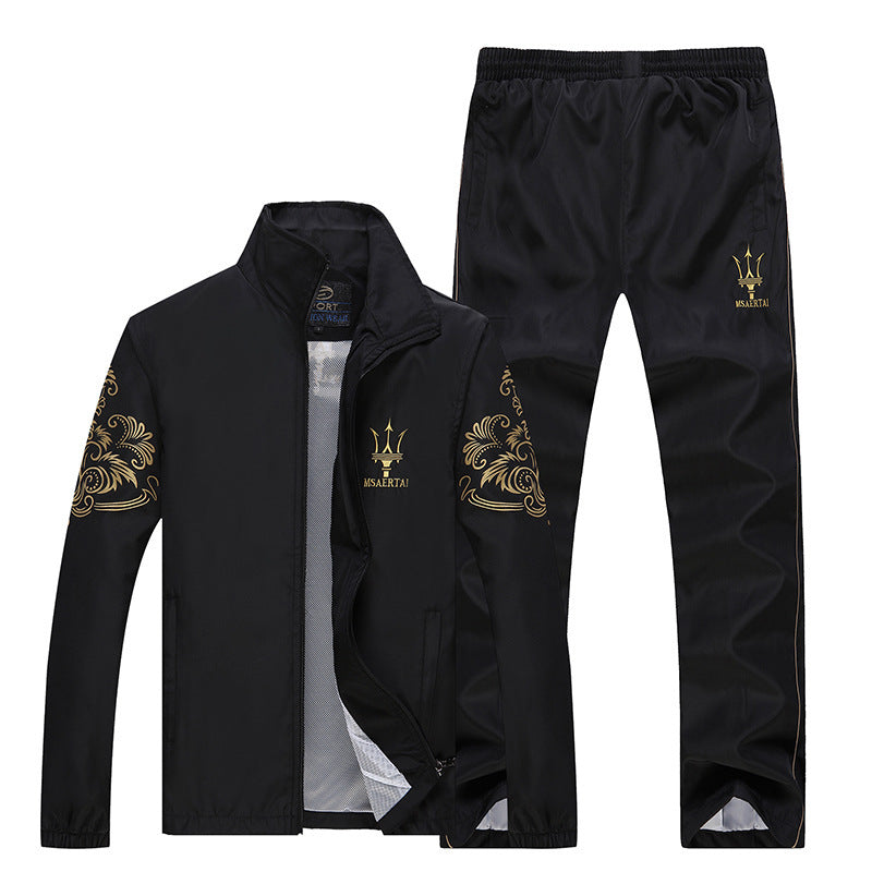 Ensemble de sport d'extérieur grande taille pour homme en polyester bleu
