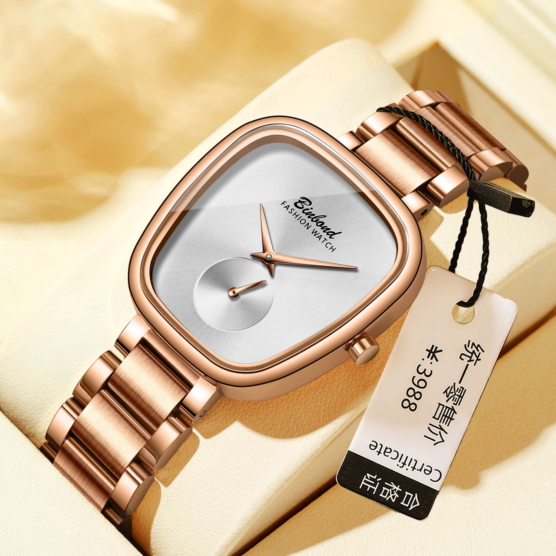 Montre à quartz étanche en acier inoxydable pour femme 34mm