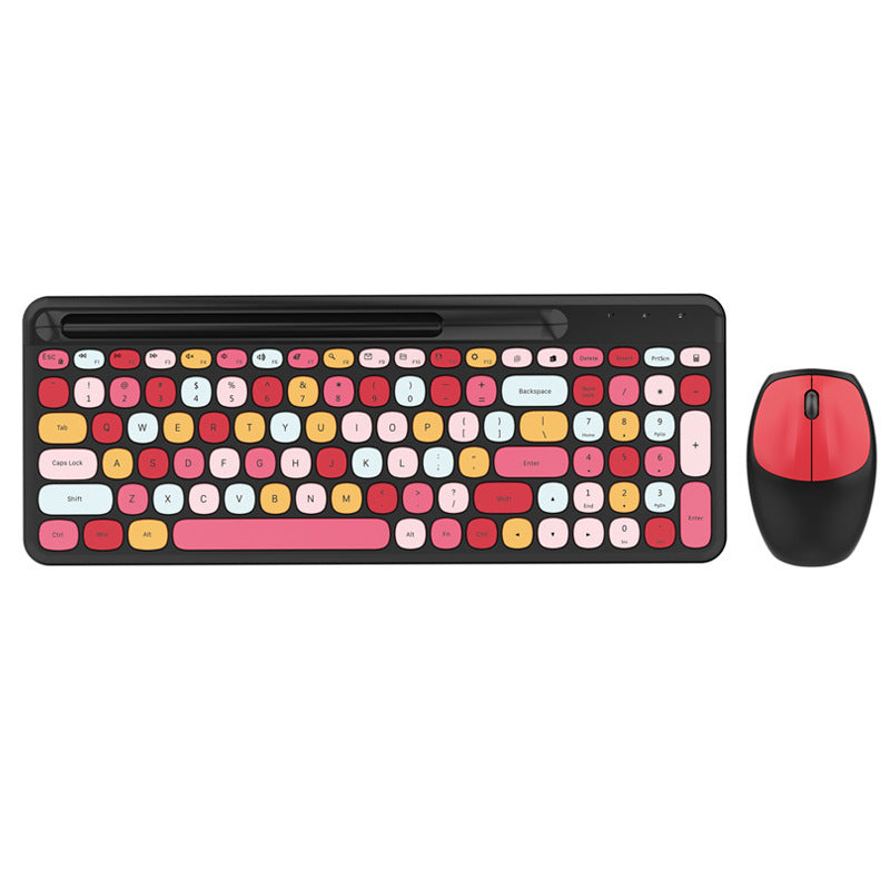 Ensemble clavier et souris de bureau sans fil 2,4 G couleur