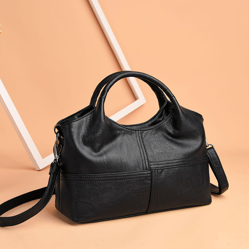 Lightweight Soft Leather Large Capacity Mother Bag