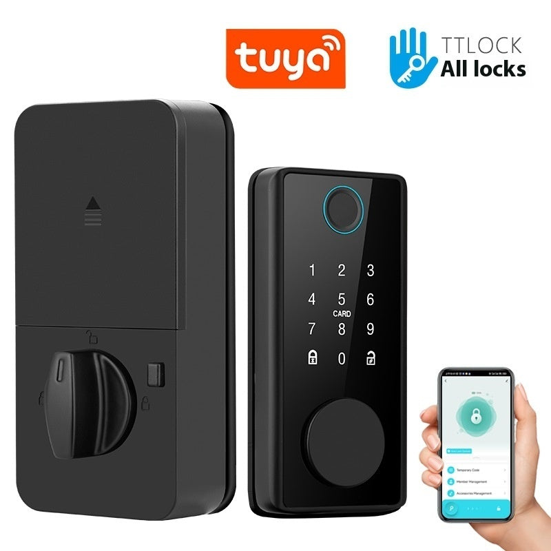 Graffiti Smart Fingerprint Door Lock for Wooden Doors with Auxiliary Closing