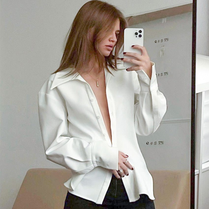 Women's Casual High-End White All-Match Cardigan