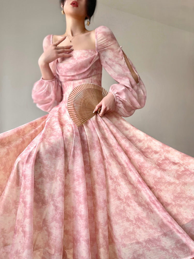 Robe ample taille-basse Tea Break imprimée Mi Chun