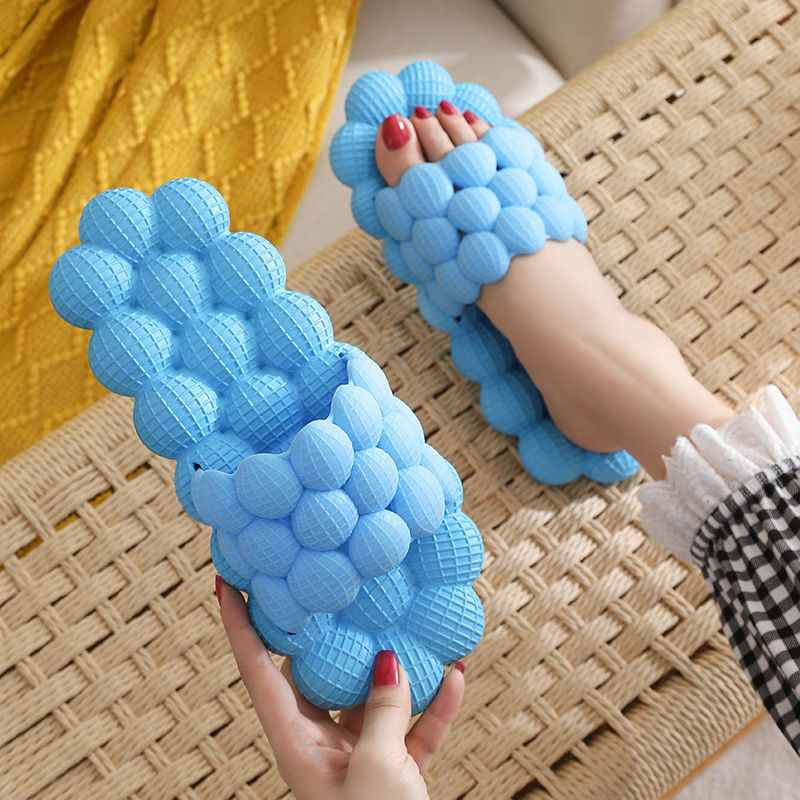Outing Couple Home Slippers Sandals Thick-soled Lychee Slippers