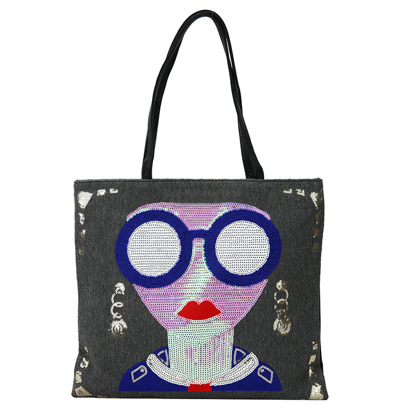 Trendy Sequined Cartoon Sunglasses