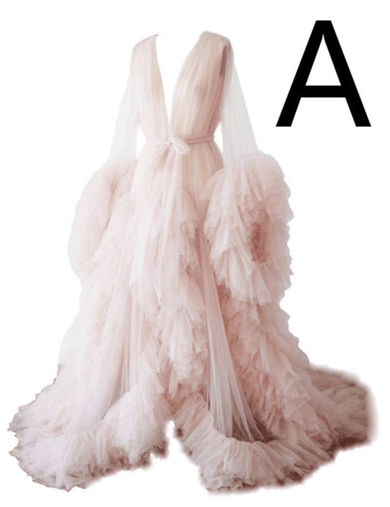 Robe longue en tulle pour femmes enceintes en fibre de polyester