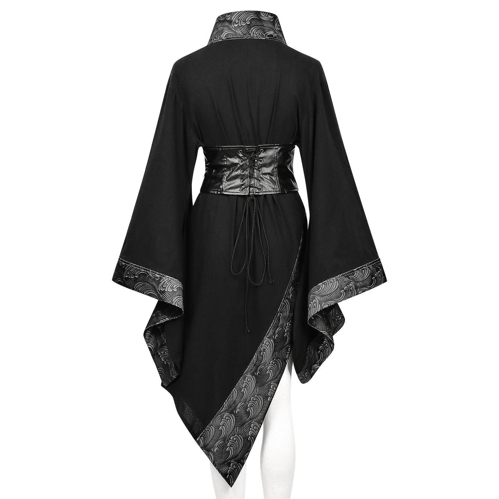 Robe Courte Modifiée Rétro Gothique Sombre Américaine pour Femmes