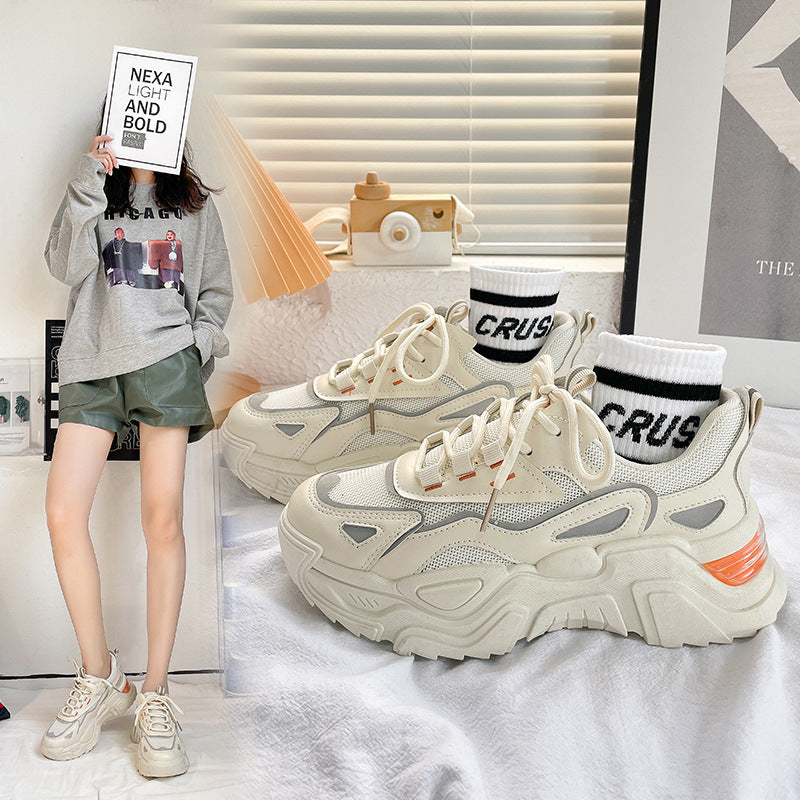 Women's Thick Sole Sports Casual Shoes - Breathable, Anti-Slip, Sizes 35-40