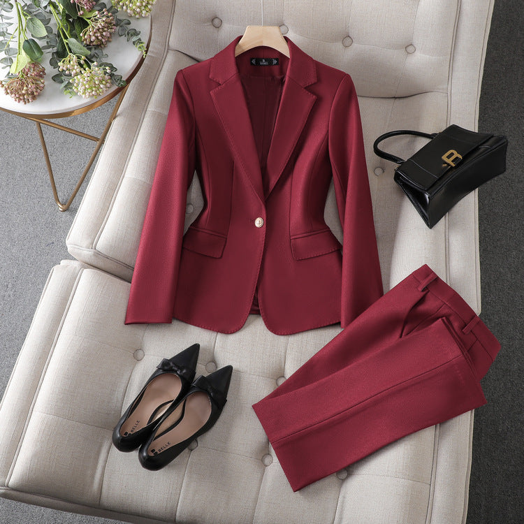 Pantalon tailleur en coton mélangé pour femme, collection automne hiver