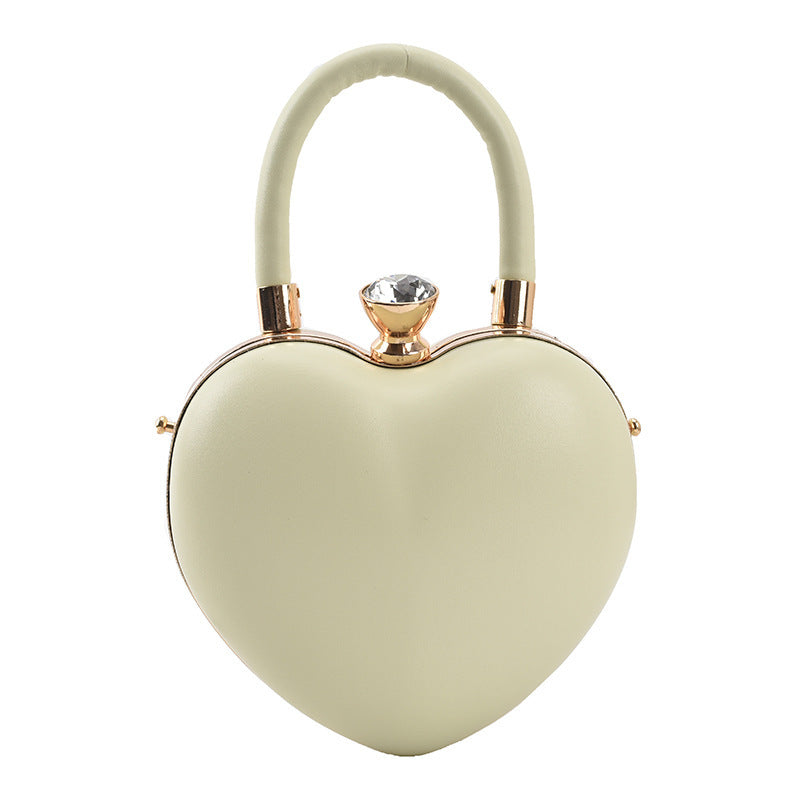 Sac à bandoulière en forme de cœur de style occidental, petit, avec chaîne, couleurs bonbon