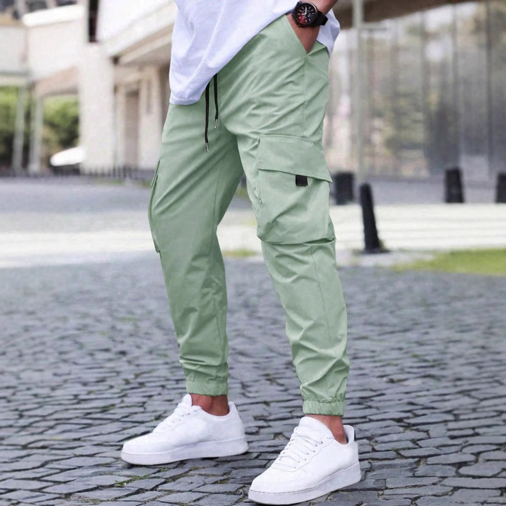 Workwear Casual Drawstring Elastic Waist Track Pants