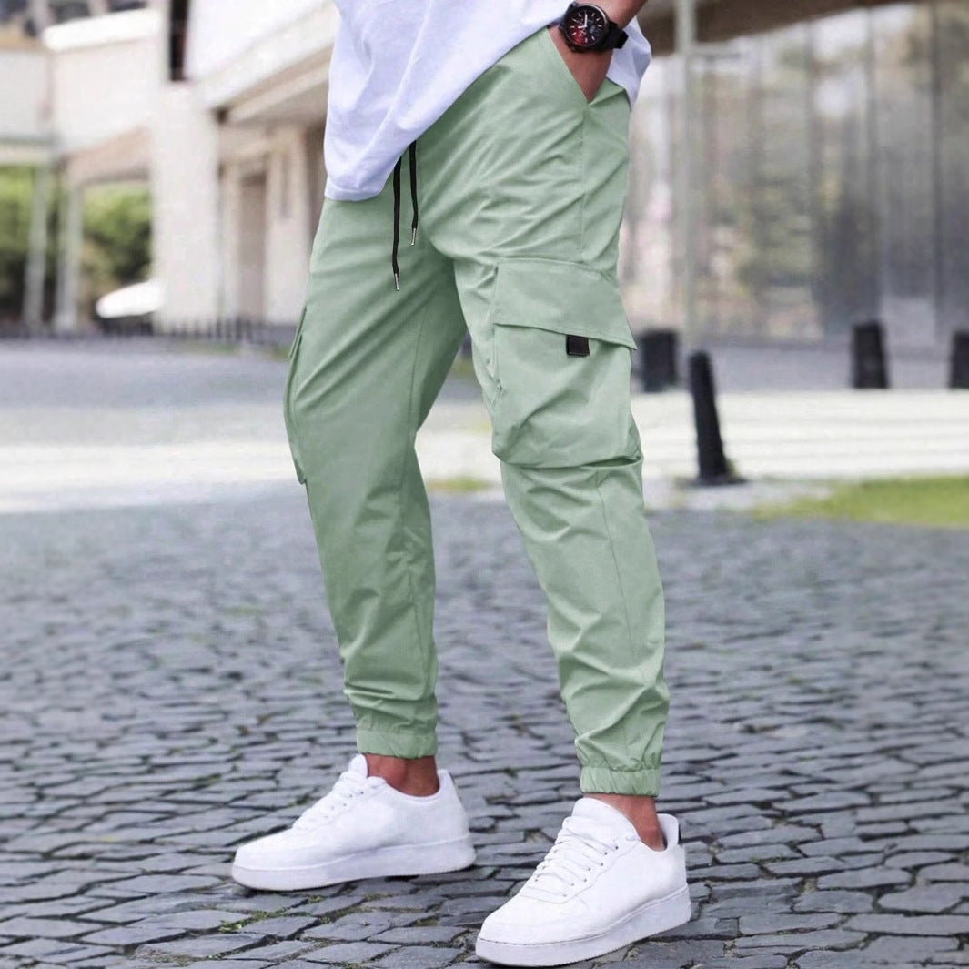 Workwear Casual Drawstring Elastic Waist Track Pants