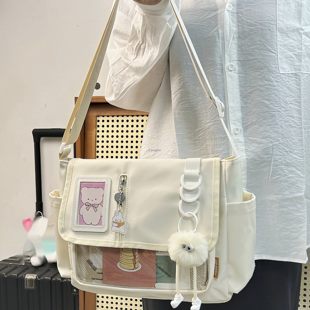 Canvas Waterproof Lightweight Casual Crossbody Handbag 33×27×15cm