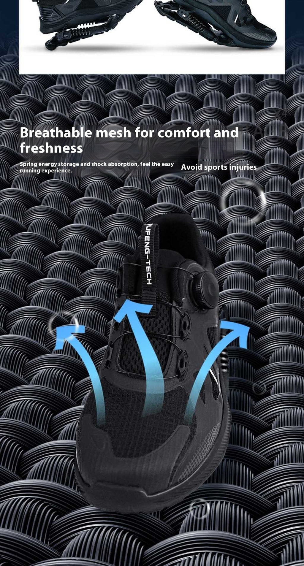 Black Mesh Tech Running Shoes Power Mechanical Marathon Sneakers