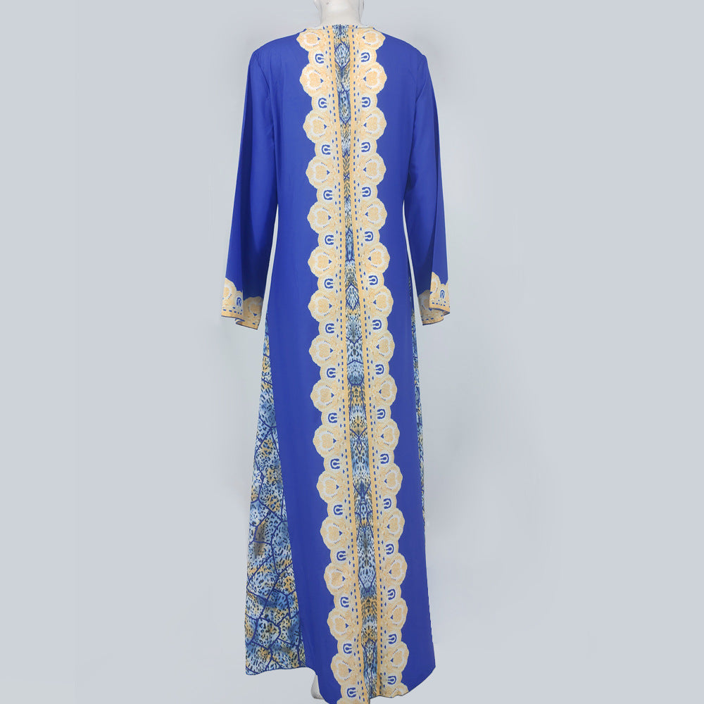 Middle Eastern Printed Muslim Robe Dress