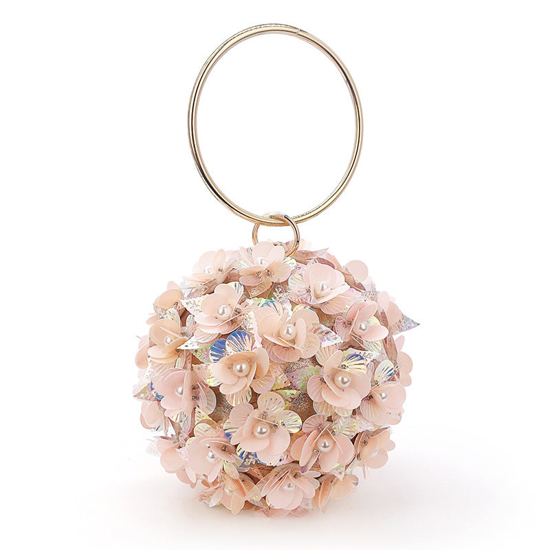 Flowery Shoulder Crossbody Small Bag Bracelet Round