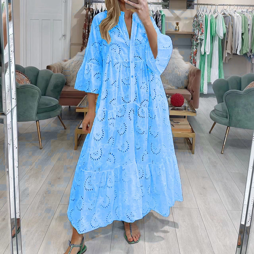 Robe longue sexy de style français pour femme