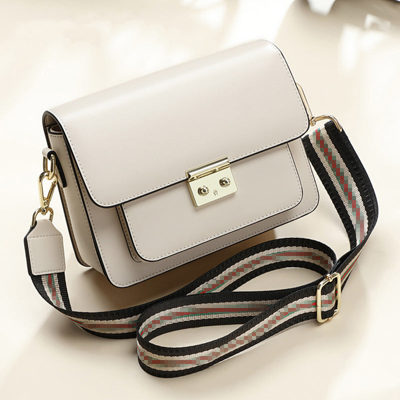 Sac à main messager à une épaule en cuir véritable, petit et carré
