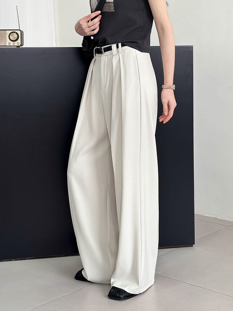 Pantalon décontracté ample rétro à jambe large pour femme
