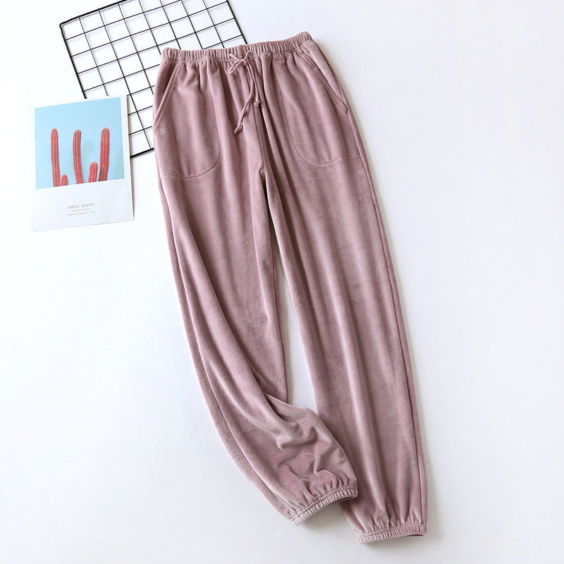 Plus Size Women's Loose Flannel Pajama Pants