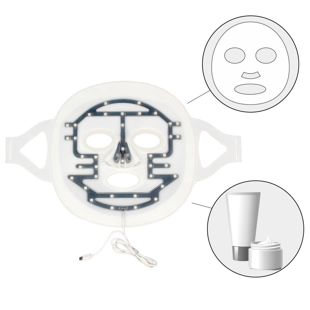 Silicone LED Photon Beauty Mask for Acne Treatment with Red & Blue Light Therapy