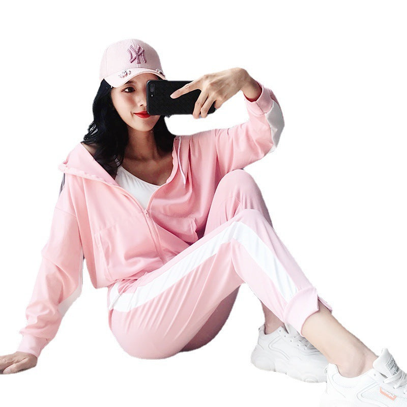 كارديجان بأكمام طويلة وسحاب، بدلة رياضية نسائية